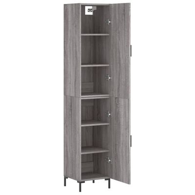 vidaXL Buffet haut Sonoma gris 34,5x34x180 cm Bois d'ingénierie