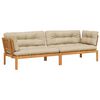 vidaXL Canap&eacute;s d'angle palette de jardin et coussins 2 pcs bois acacia
