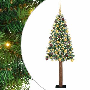 vidaXL Sapin de No&euml;l mince Vert 180 cm PVC et bois de pin massif