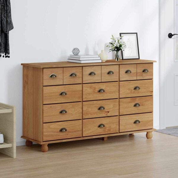 vidaXL Commode ASKIM Marron 79 x 40 x 133,5 cm Bois de pin massif