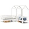vidaXL Ensemble de lit de jour et de banc et toit sans matelas blanc