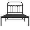 vidaXL Cadre de lit métal sans matelas avec tête de lit noir 90x200 cm