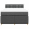 vidaXL Sommier &agrave; lattes de lit avec matelas Gris fonc&eacute; 140x200cm Tissu