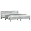 vidaXL Cadre de lit avec LED sans matelas gris b&eacute;ton 160x200 cm