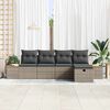 vidaXL Ensemble de canap&eacute; de jardin avec coussin 5 pcs Gris polyrotin