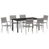 vidaXL Ensemble de salle &agrave; manger pour jardin 7 pcs Gris polyrotin