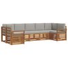 vidaXL Ensemble de canap&eacute;s d'ext&eacute;rieur 7 pc Gris Naturel et Clair