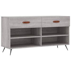 vidaXL Banc &agrave; chaussures sonoma gris 102x35x55 cm bois d'ing&eacute;nierie