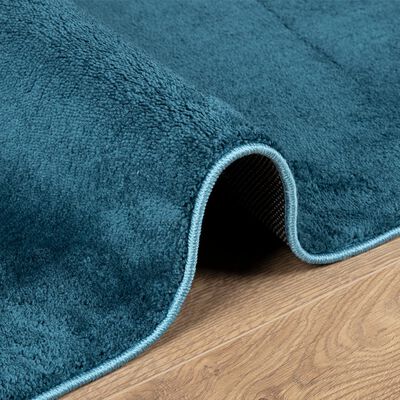 vidaXL Tapis OVIEDO à poils courts turquoise 160x160 cm