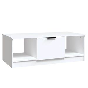 vidaXL Table basse blanc 102x50x36 cm bois d'ing&eacute;nierie