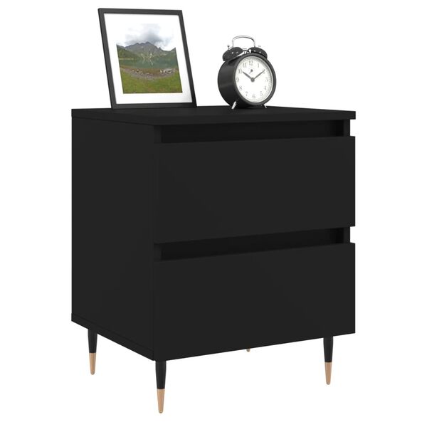 vidaXL Table de chevet Noir 40x35x50 cm Bois d&rsquo;ing&eacute;nierie