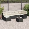 vidaXL Ensemble de canap&eacute; de jardin avec coussin 8 pcs Noir Poly rotin