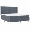 vidaXL Lit &agrave; ressorts avec matelas Gris fonc&eacute; 180 x 200 cm Velours