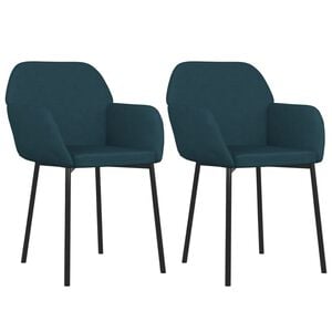 vidaXL Chaises à manger lot de 2 Bleu Velours