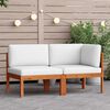 vidaXL Salon de jardin 2 pi&egrave;ces avec coussins en bois d'acacia et corde