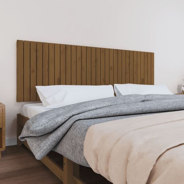 vidaXL T&ecirc;te de lit murale Marron miel 185x3x60 cm Bois massif de pin