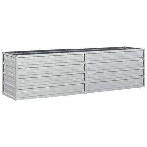 vidaXL Lit sur&eacute;lev&eacute; de jardin 160x40x45 cm Acier galvanis&eacute; Argent&eacute;