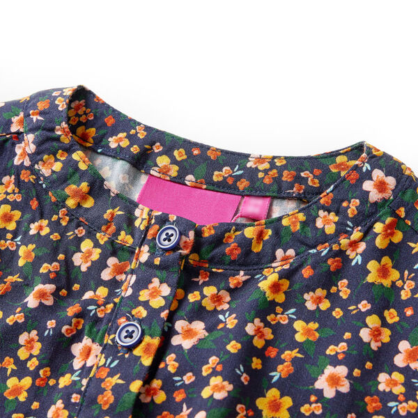 Robe pour enfants &agrave; manches longues bleu marine 116