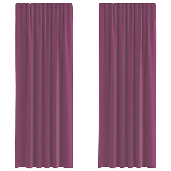 vidaXL Rideaux en voile avec boucles 2 pcs violet 140x260 cm
