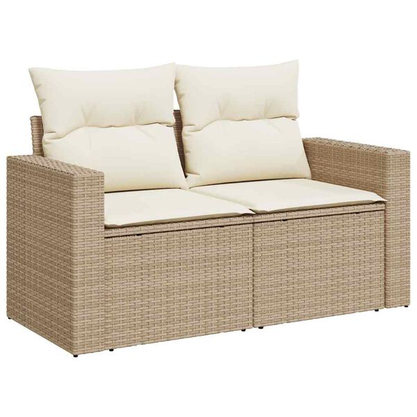vidaXL Salon de jardin avec coussins 6 pcs beige r&eacute;sine tress&eacute;e