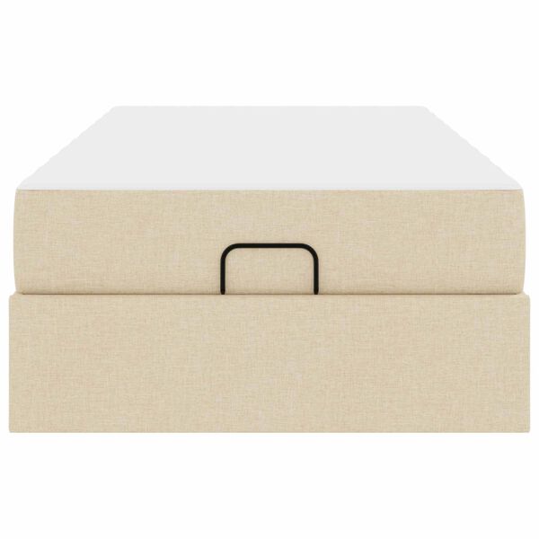 vidaXL Cadre de lit avec matelas avec matelas 2 pcs Cr&egrave;me tissu