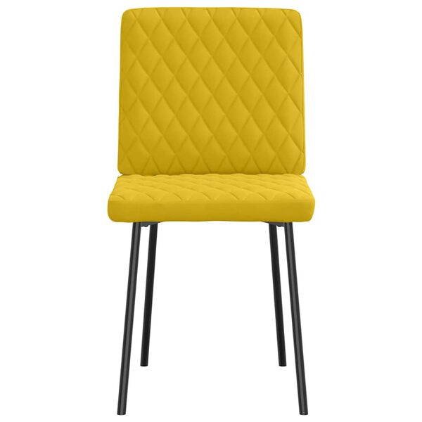 vidaXL Chaises &agrave; manger lot de 2 Jaune Velours