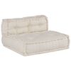 vidaXL Canap&eacute; modulaire 3 pcs Cr&egrave;me tissu