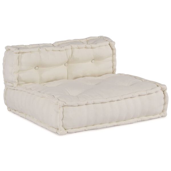 vidaXL Canap&eacute; modulaire 3 pcs Cr&egrave;me tissu