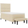 vidaXL Lit &agrave; ressorts avec matelas Cr&egrave;me 100 x 200 cm tissu