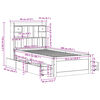vidaXL Lit bibliothèque sans matelas blanc 90x200cm bois de pin massif