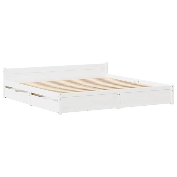 vidaXL Cadre de lit sans matelas blanc 100x200 cm bois de pin massif