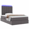 vidaXL Lit avec rangement et LED Gris 120 x 200 cm Simili cuir