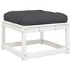 vidaXL Salon de jardin 6 pcs avec coussins blanc bois massif de pin