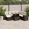 vidaXL Salon de jardin 8 pcs avec coussins marron r&eacute;sine tress&eacute;e