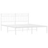 vidaXL Cadre de lit m&eacute;tal sans matelas et t&ecirc;te de lit blanc 150x200 cm
