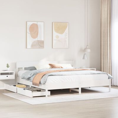 vidaXL Cadre de lit sans matelas blanc 180x200 cm bois massif de pin