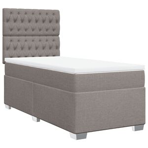vidaXL Sommier &agrave; lattes de lit avec matelas Taupe 80x200 cm Tissu