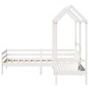 vidaXL Ensemble de lit de jour et de banc avec toit sans matelas blanc