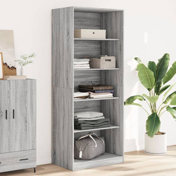 vidaXL Garde-robe sonoma gris 80x50x200 cm bois d'ing&eacute;nierie