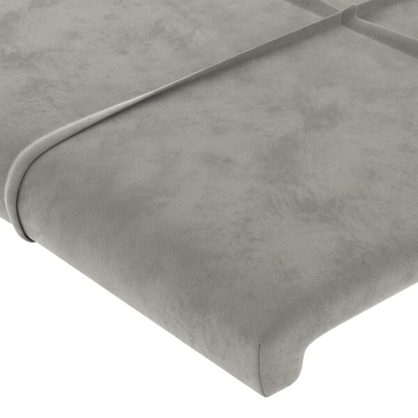 vidaXL T&ecirc;tes de lit Gris clair 144x5x78/88 cm Velours