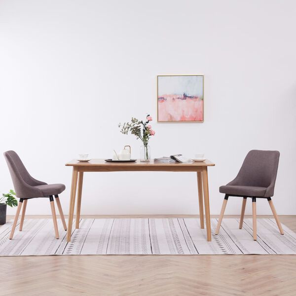 vidaXL Chaises &agrave; manger lot de 2 taupe tissu