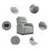 vidaXL Fauteuil inclinable &eacute;lectrique gris clair velours