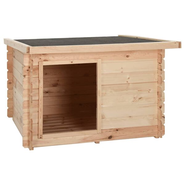 vidaXL Niche pour chiens 122,5x118x82,6 cm Bois de pin massif 14 mm