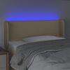vidaXL T&ecirc;te de lit &agrave; LED Cr&egrave;me 83x16x78/88 cm Tissu