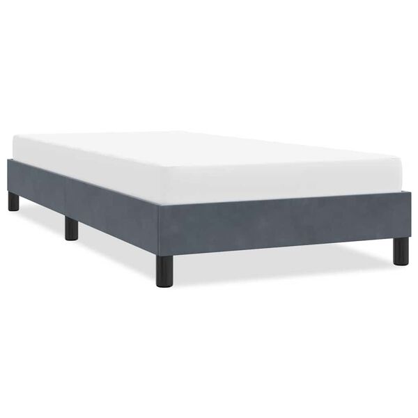 vidaXL Cadre de lit sans matelas gris fonc&eacute; 100x220 cm velours