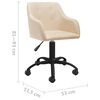 vidaXL Chaise pivotante de salle &agrave; manger Cr&egrave;me Tissu