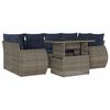 vidaXL Ensemble de canap&eacute; de jardin 7 pcs avec coussins gris r&eacute;sine tress&eacute;e
