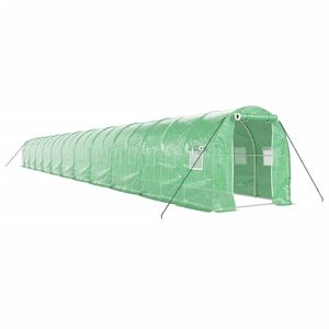 vidaXL Serre avec cadre en acier vert 44 m&sup2; 22x2x2 m