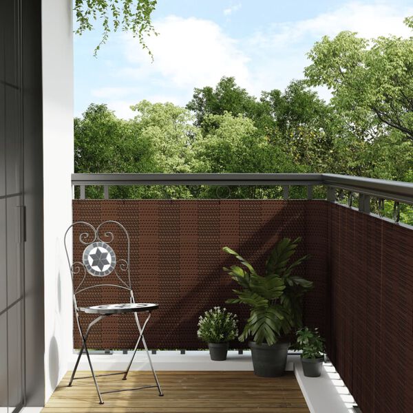 vidaXL Paravent de balcon brun et noir 600x100 cm r&eacute;sine tress&eacute;
