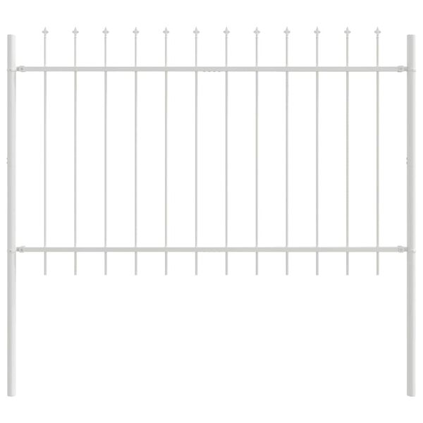 vidaXL Cl&ocirc;ture de jardin Blanc 1,7 x 1,2 m Acier rev&ecirc;tu de poudre